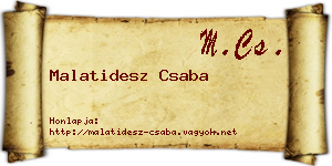 Malatidesz Csaba névjegykártya